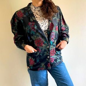 80s Vintage Floral Blazer
